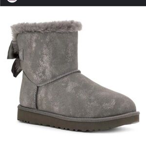 Ugg mini Bailey bow silver gray glimmer